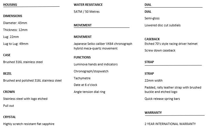 Driver Chronograph MkII Meca-Quartz, Panda