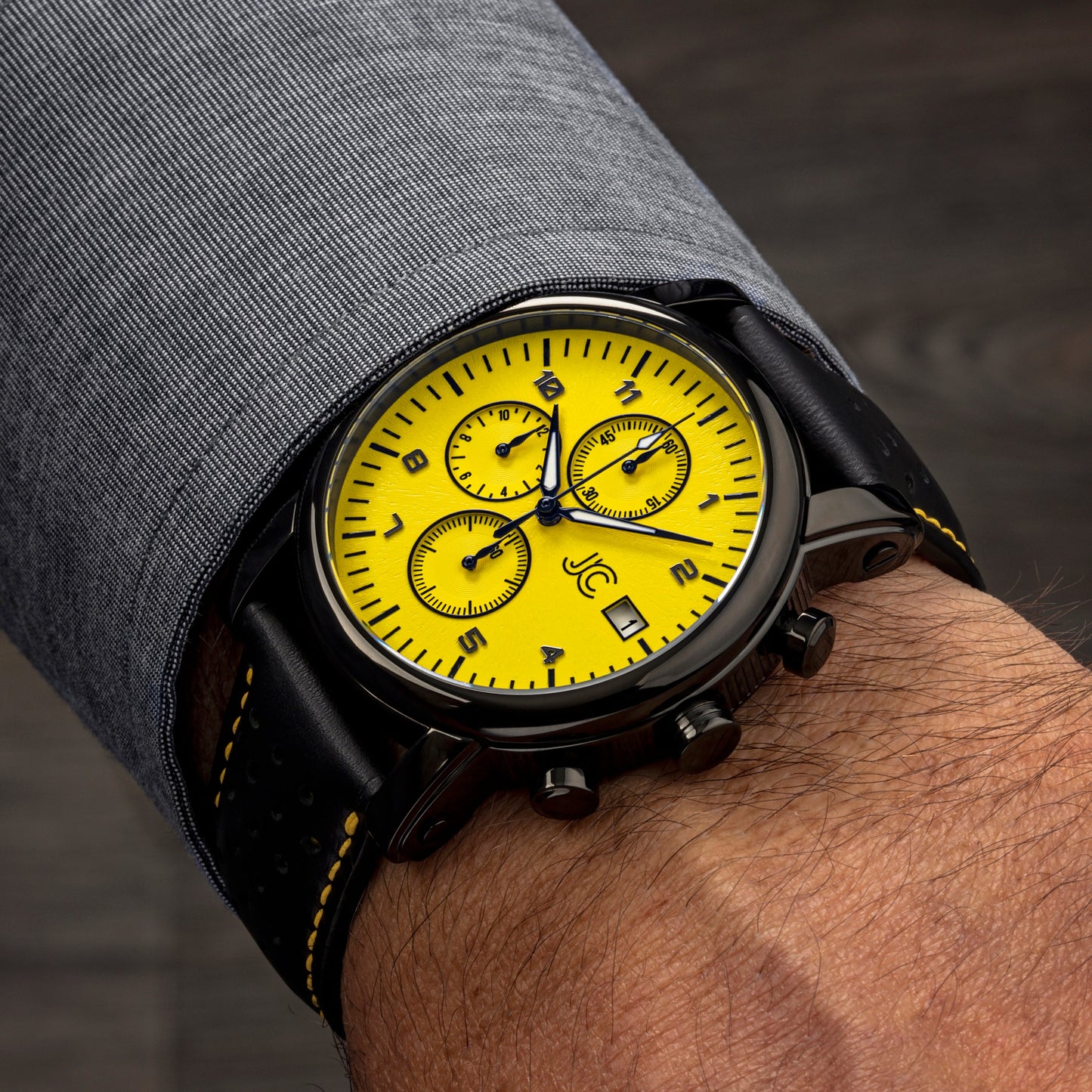J.Ciro S3 Yellow Dial Chronograph Watch