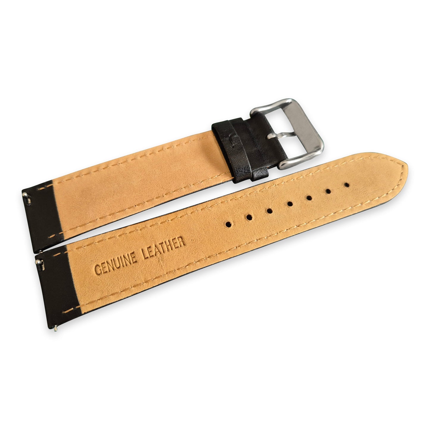 Black And Orange Leather Rally Watch Strap