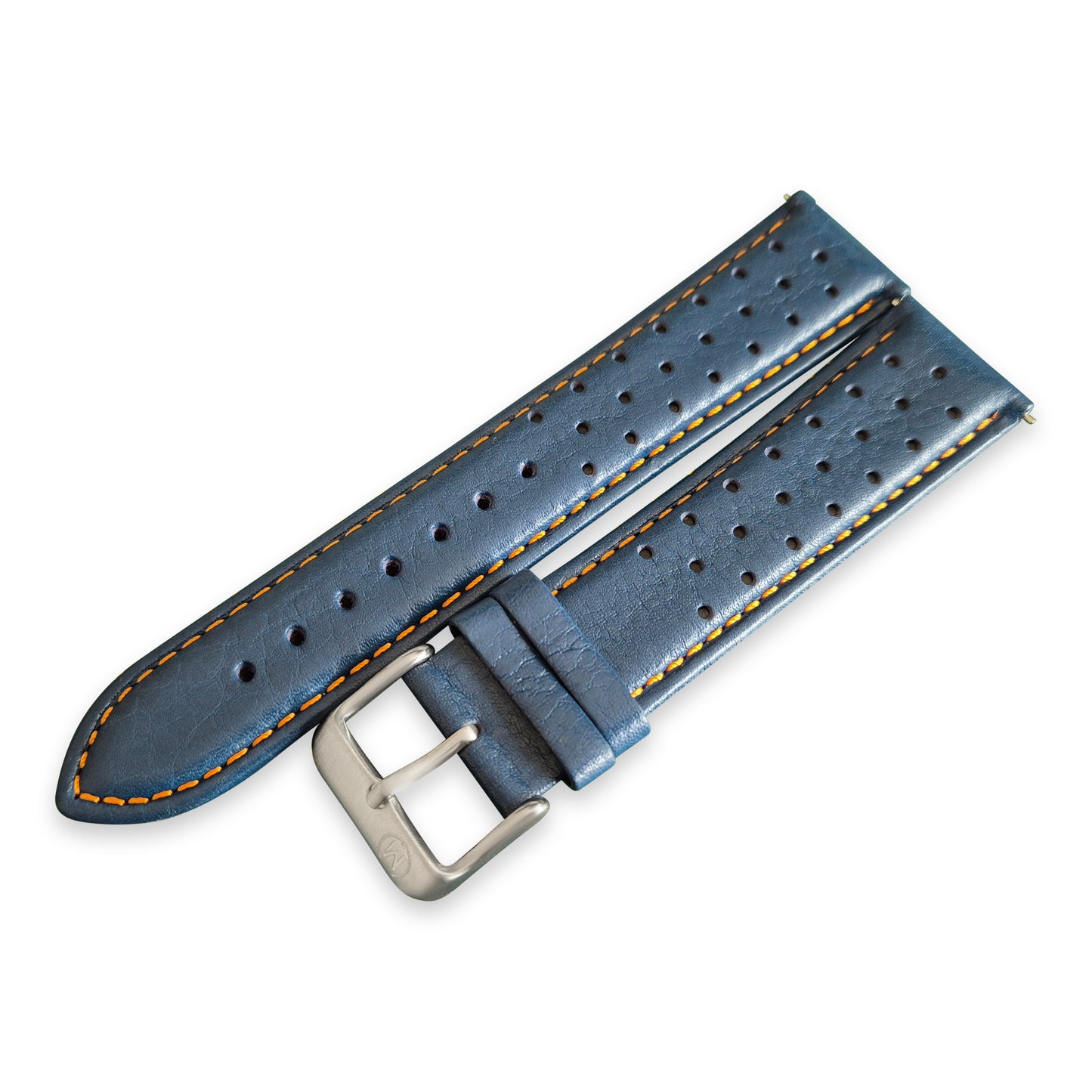 Blue And Orange Leather Rally Watch Strap