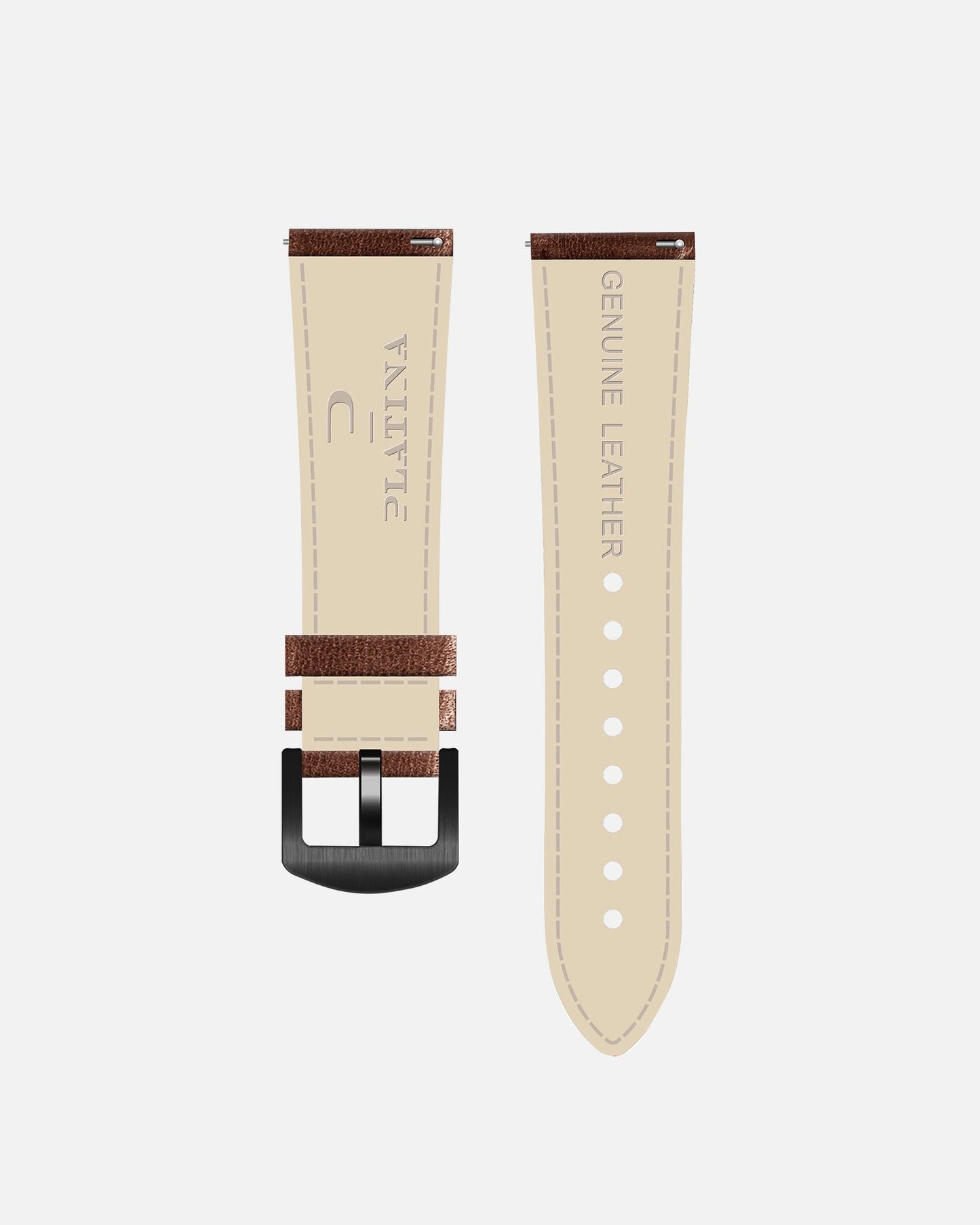 Brown Leather strap - pin buckle anthracite