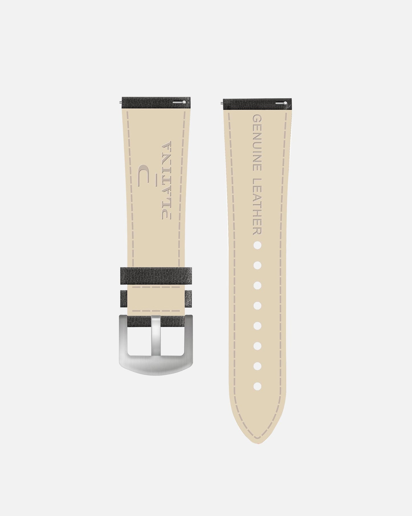 Grey Leather strap - pin buckle