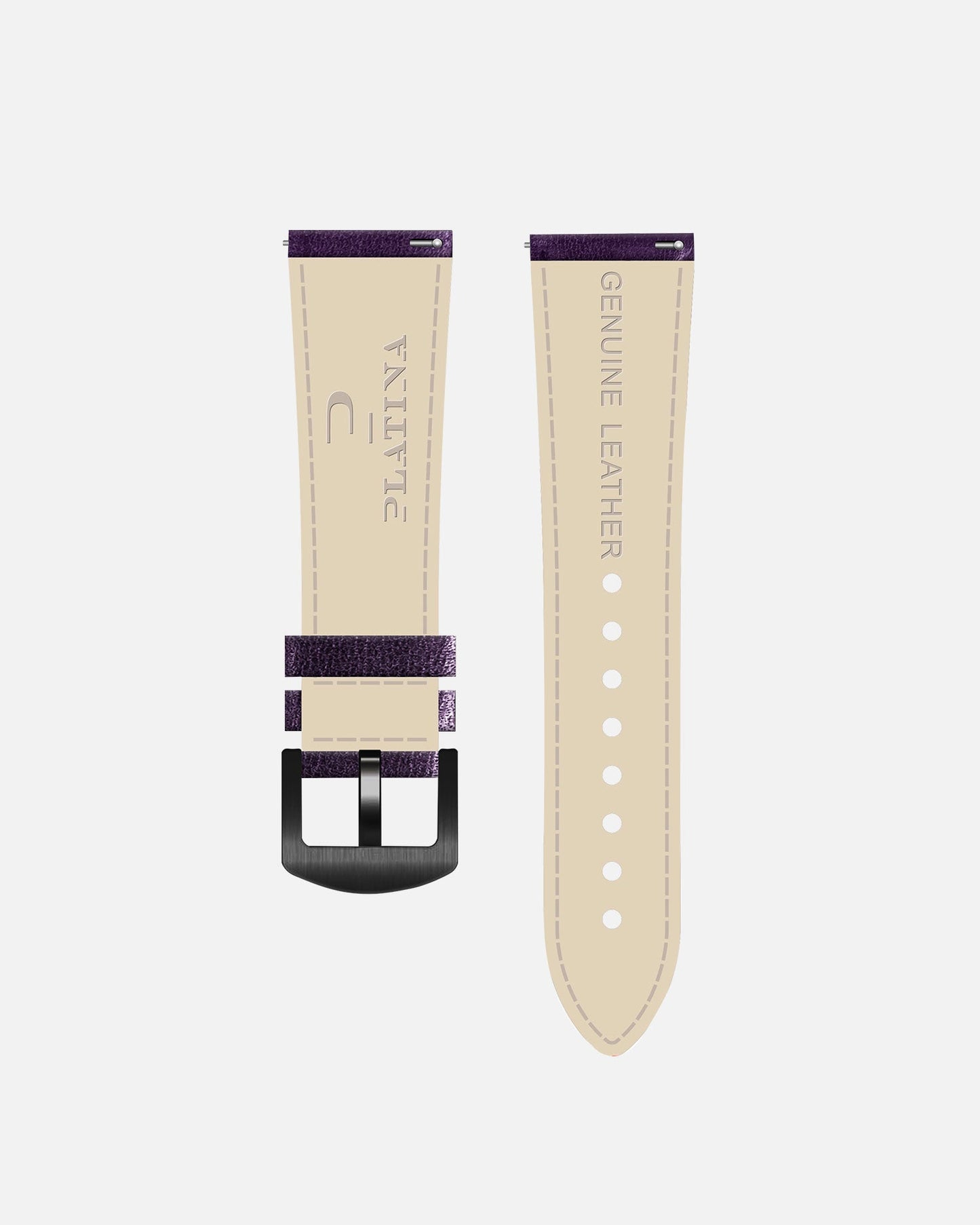 Purple Leather strap - pin buckle anthracite