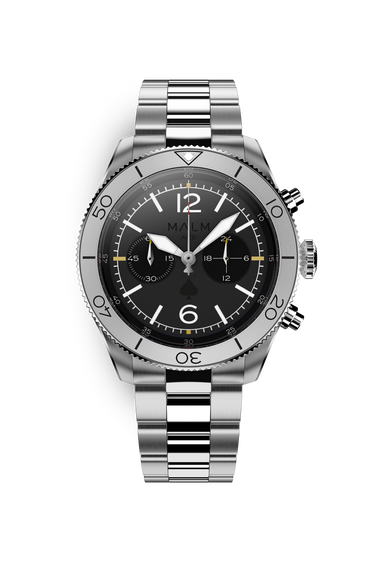 NEW - ACE Black Silver Chronograph 44 Ltd.