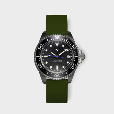 'Atlantic' Dive Watch (40mm) | Moss Green