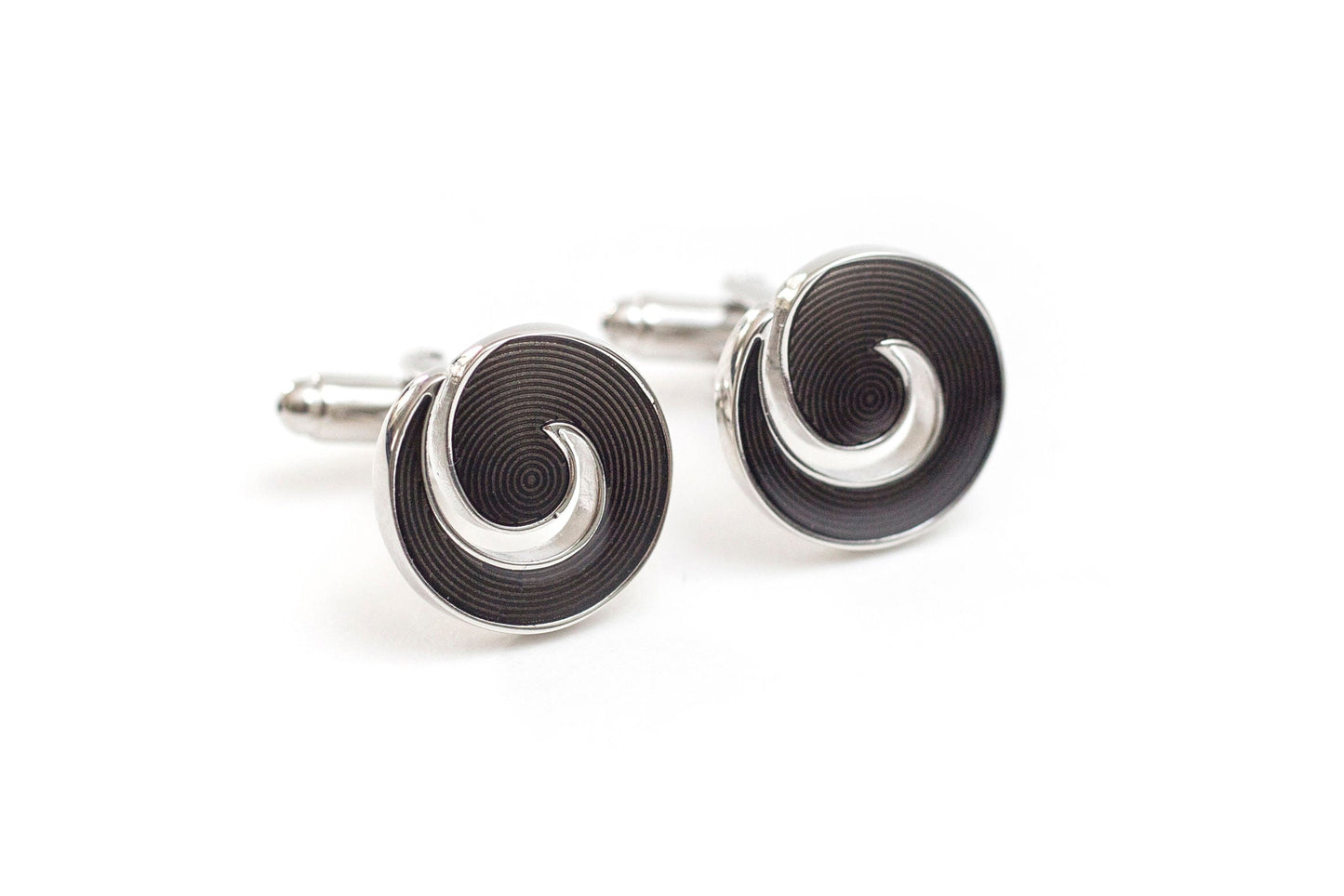Black Cyclone Cuff Links