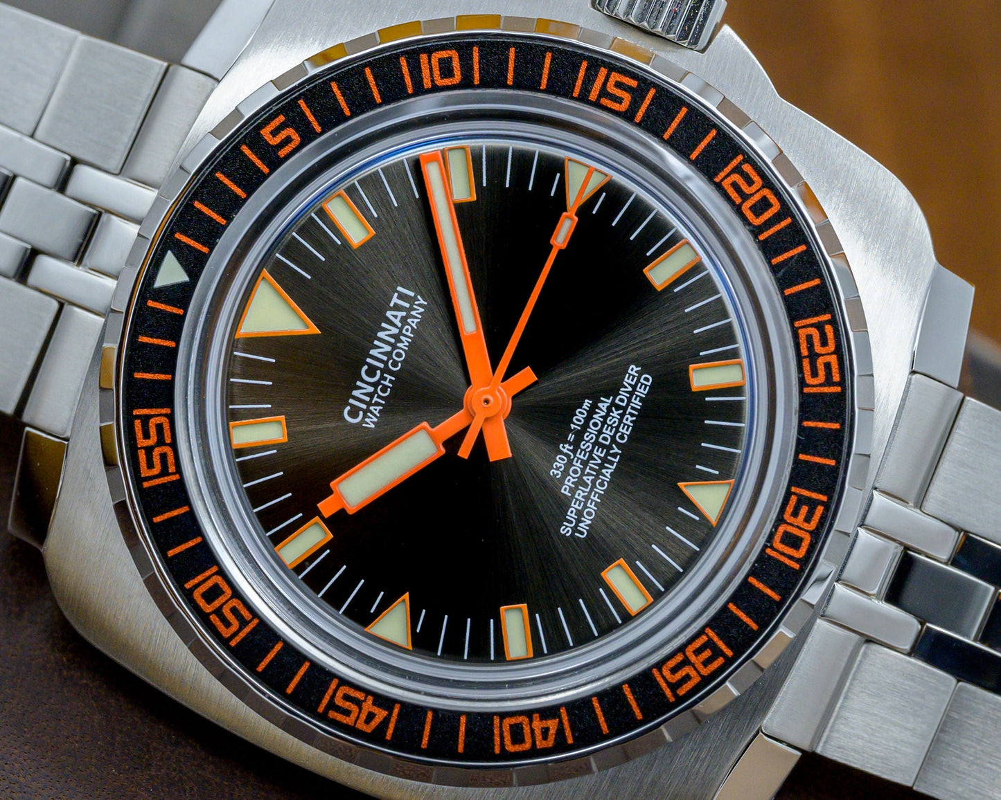 Desk Diver Professional Dive Watch Black & Orange