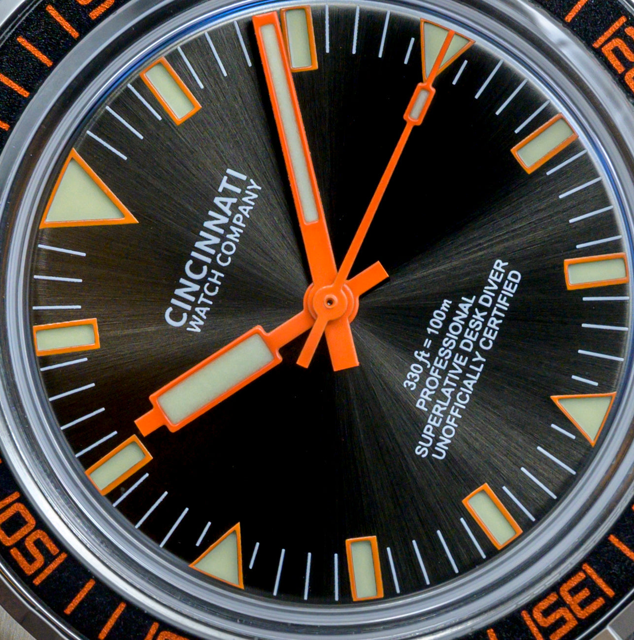Desk Diver Professional Dive Watch Black & Orange