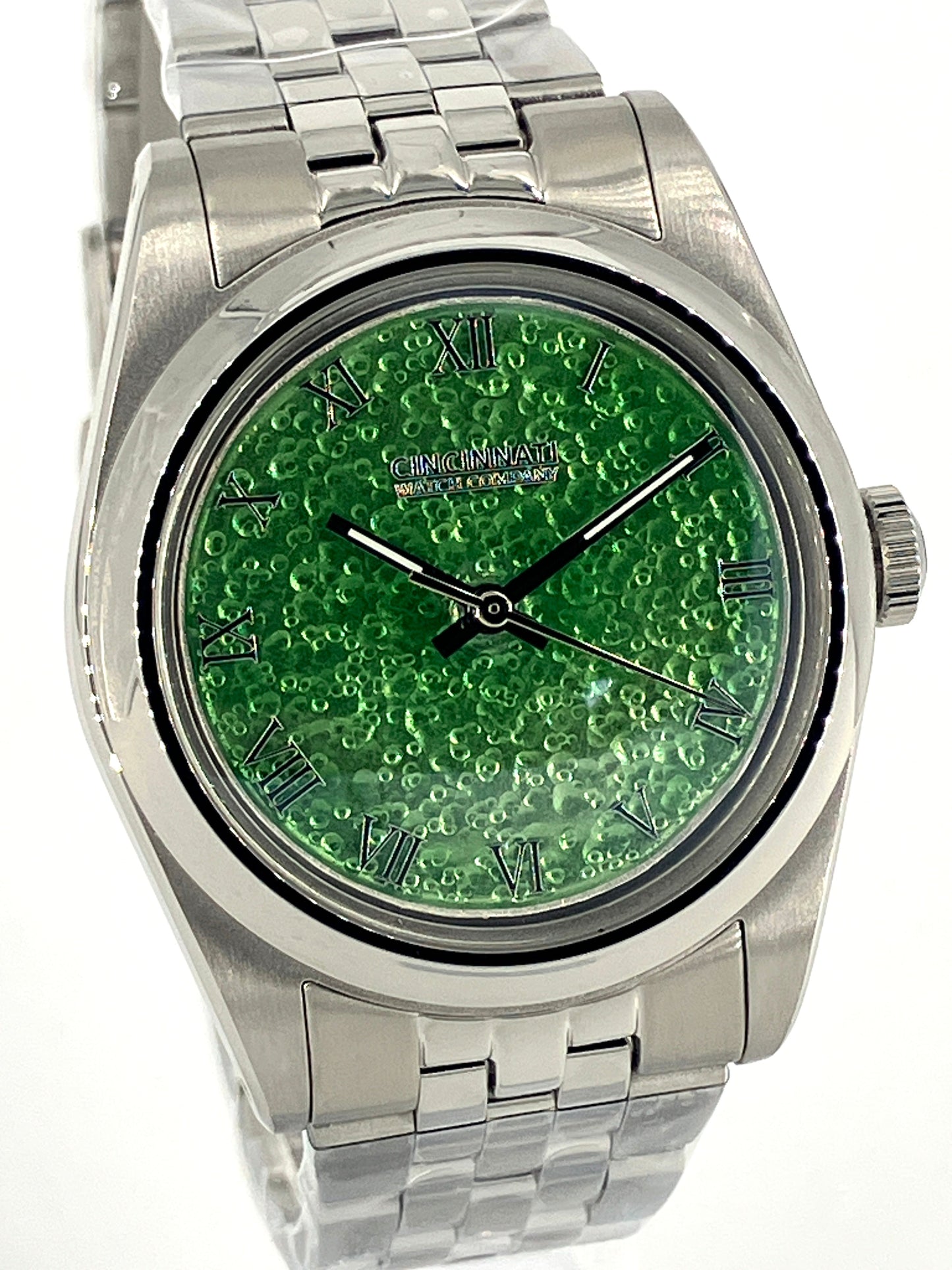 Green Enamel over Hammered Finish