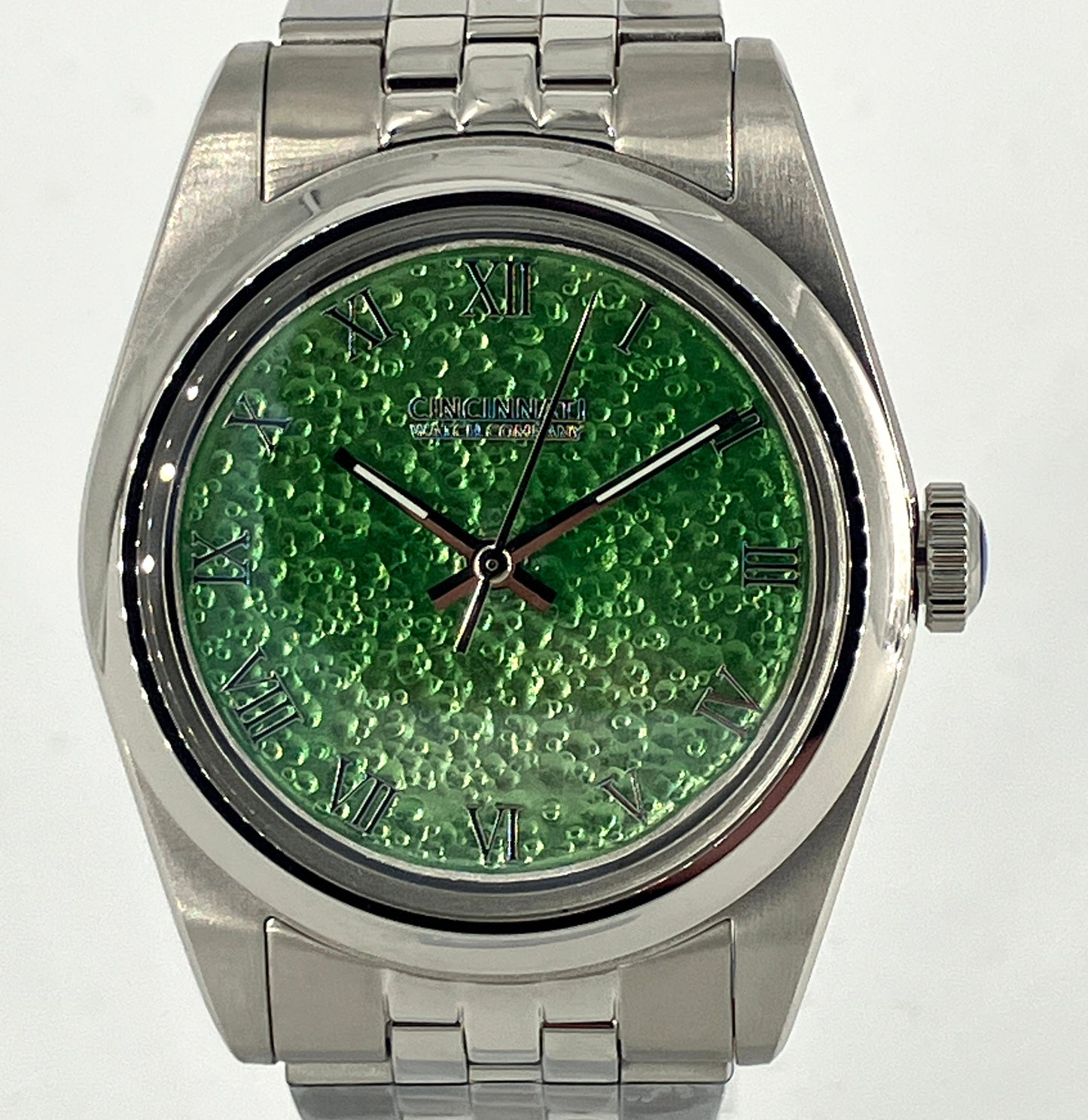 Green Enamel over Hammered Finish