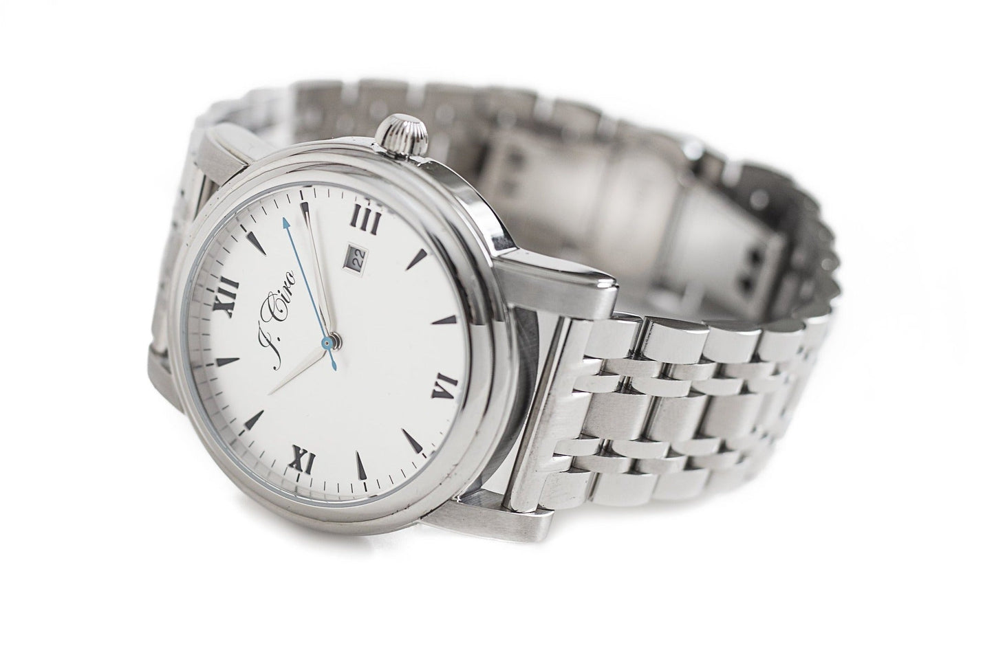 J.Ciro Ambassador Steel White Dress Watch