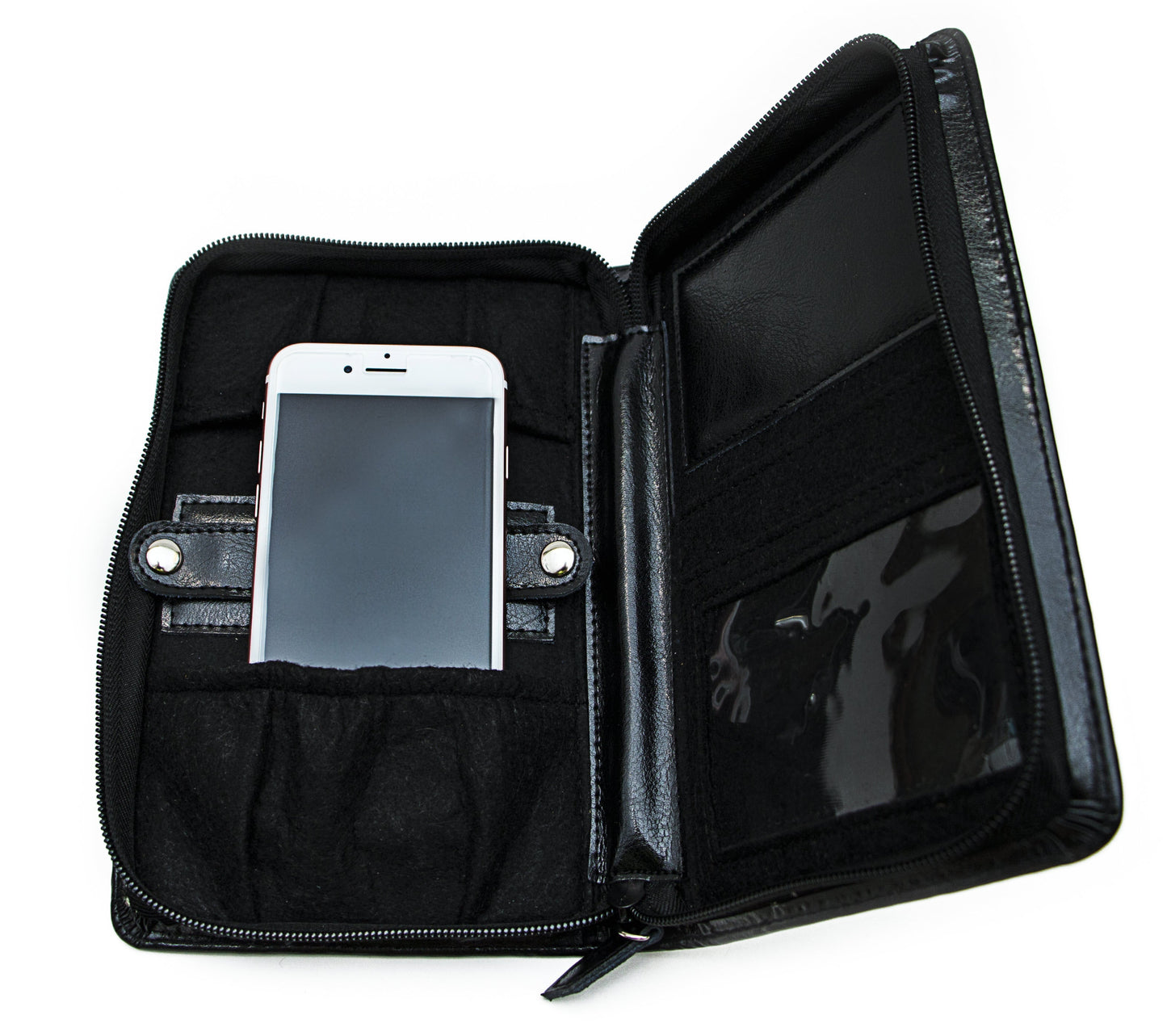 Leather Travel Watch Wallet - Black