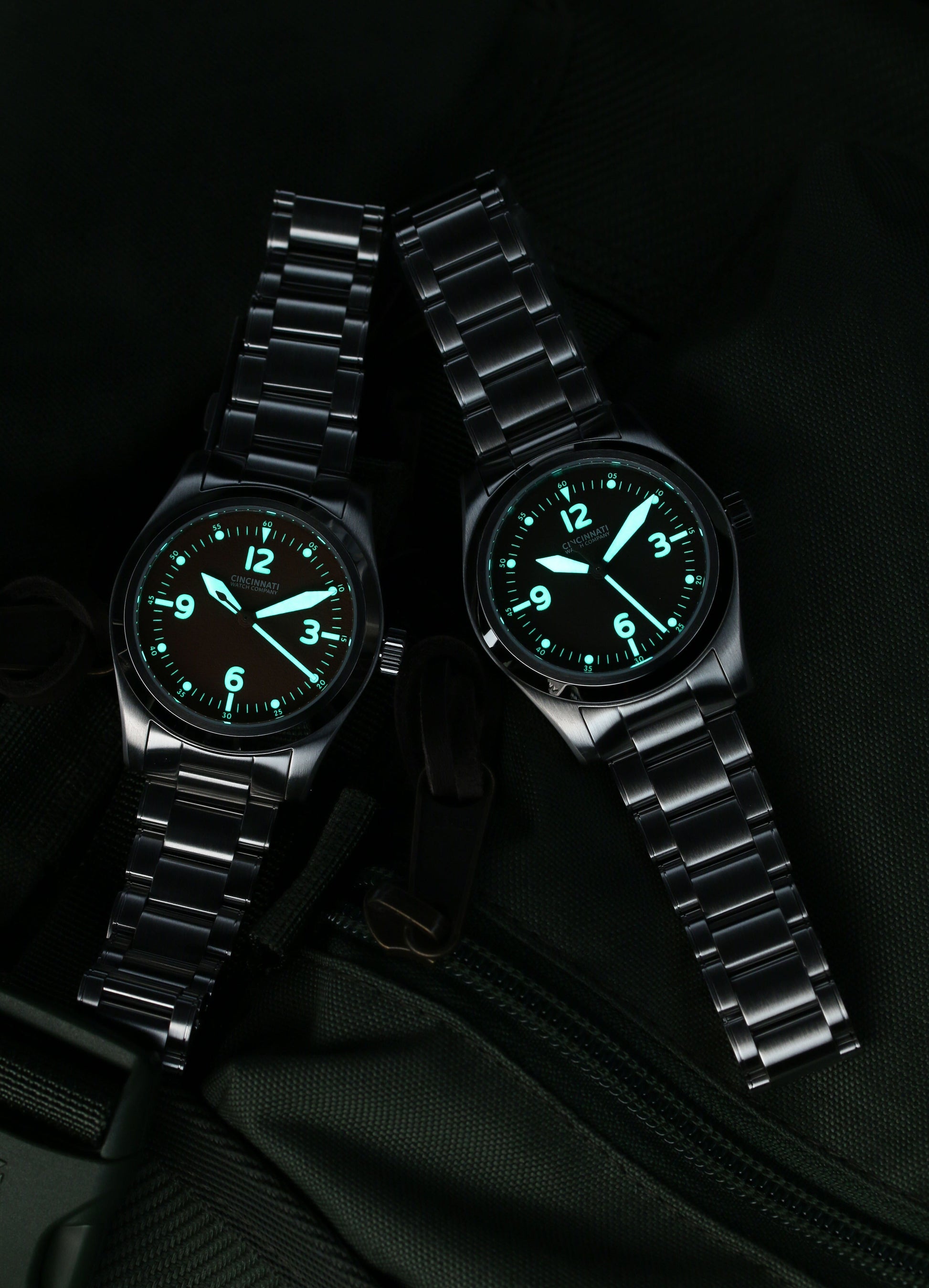 Bright lume pilot watches