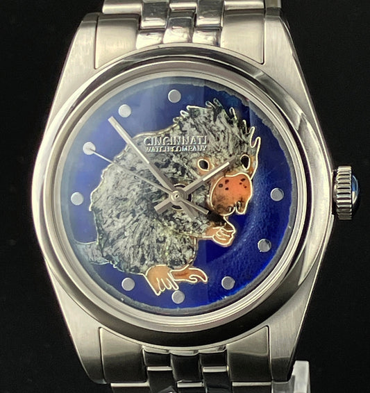 Enamel bespoke one of a kind groundhog watch cute