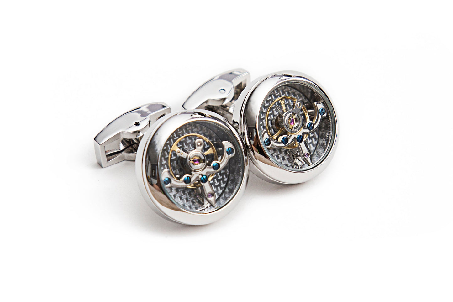 Silver Tourbillon Cuff Links