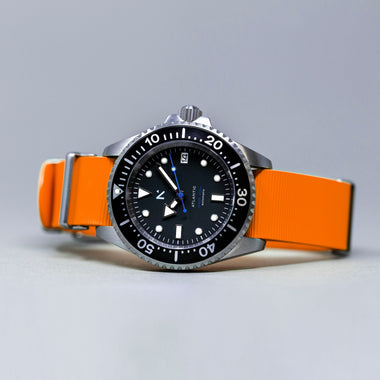 'Atlantic' Dive Watch (40mm) | Flare Orange NATO