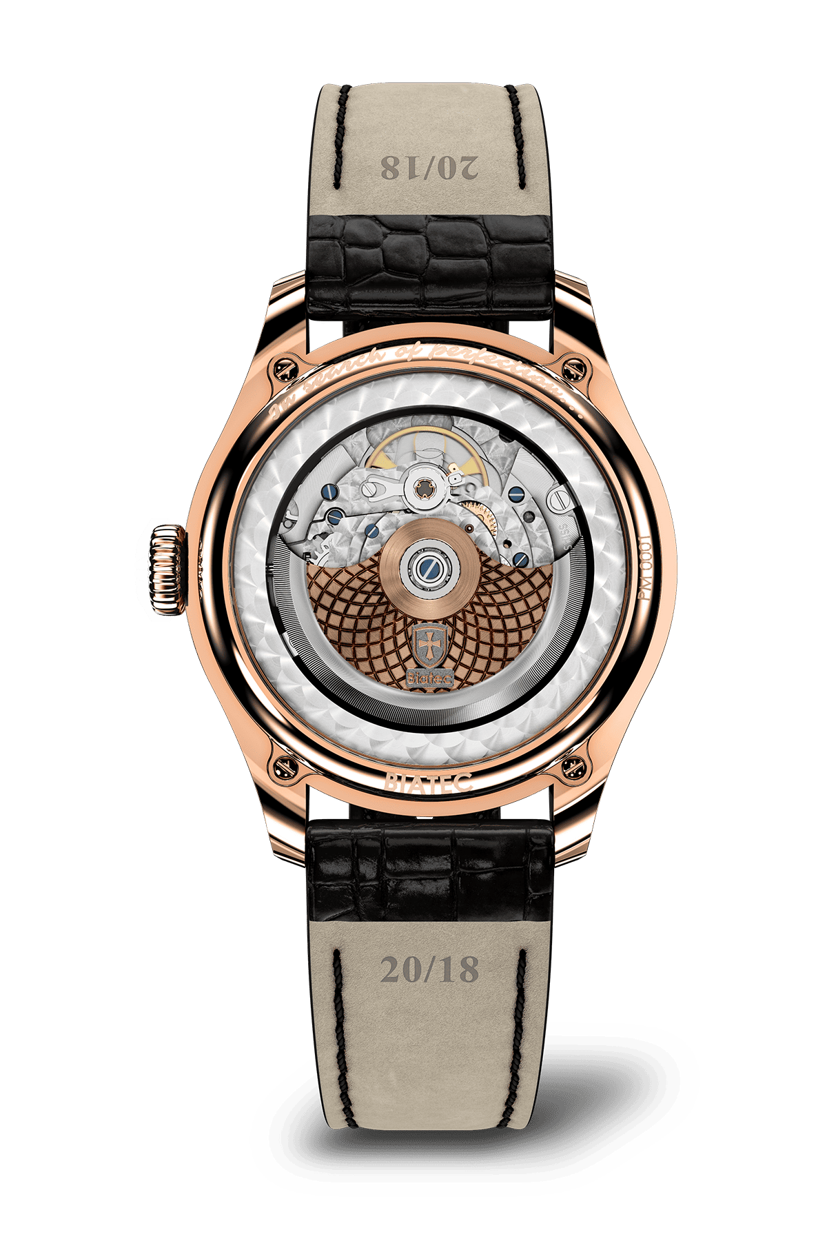 Biatec Majestic 02 N - black genuine crocodile strap