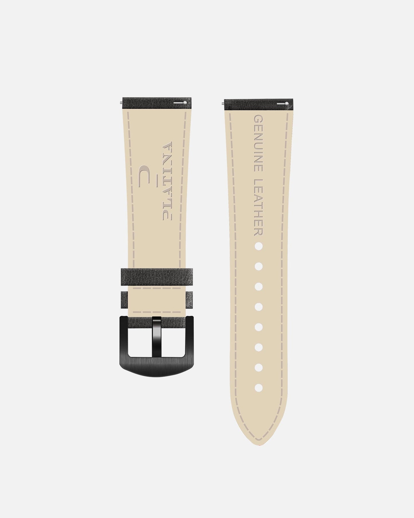 Grey Leather strap - pin buckle anthracite