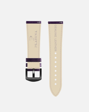 Purple Leather strap - pin buckle anthracite