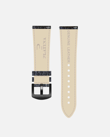 Grey Python Leather strap - pin buckle anthracite