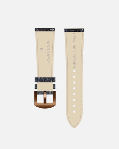 Grey Python Leather strap - pin buckle rust