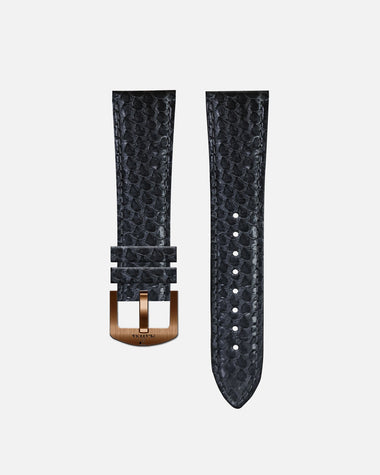 Grey Python Leather strap - pin buckle rust