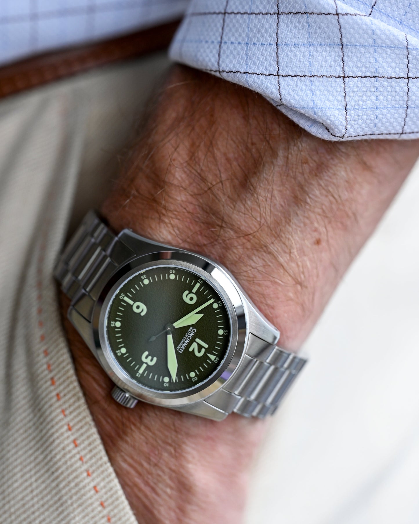 P-40 A-11 Green Mechanical Pilot Watch