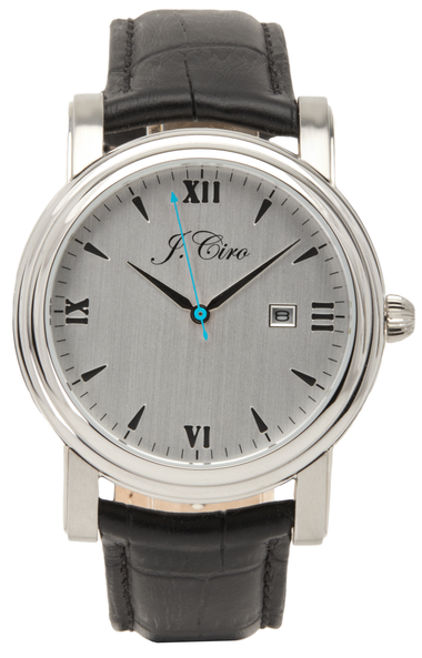 J.Ciro Ambassador Steel White Dress Watch