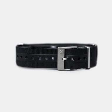 Natural Rubber NATO Watch Strap | Seal Black (20mm)