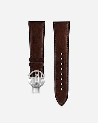 Brown Leather strap - butterfly clasp